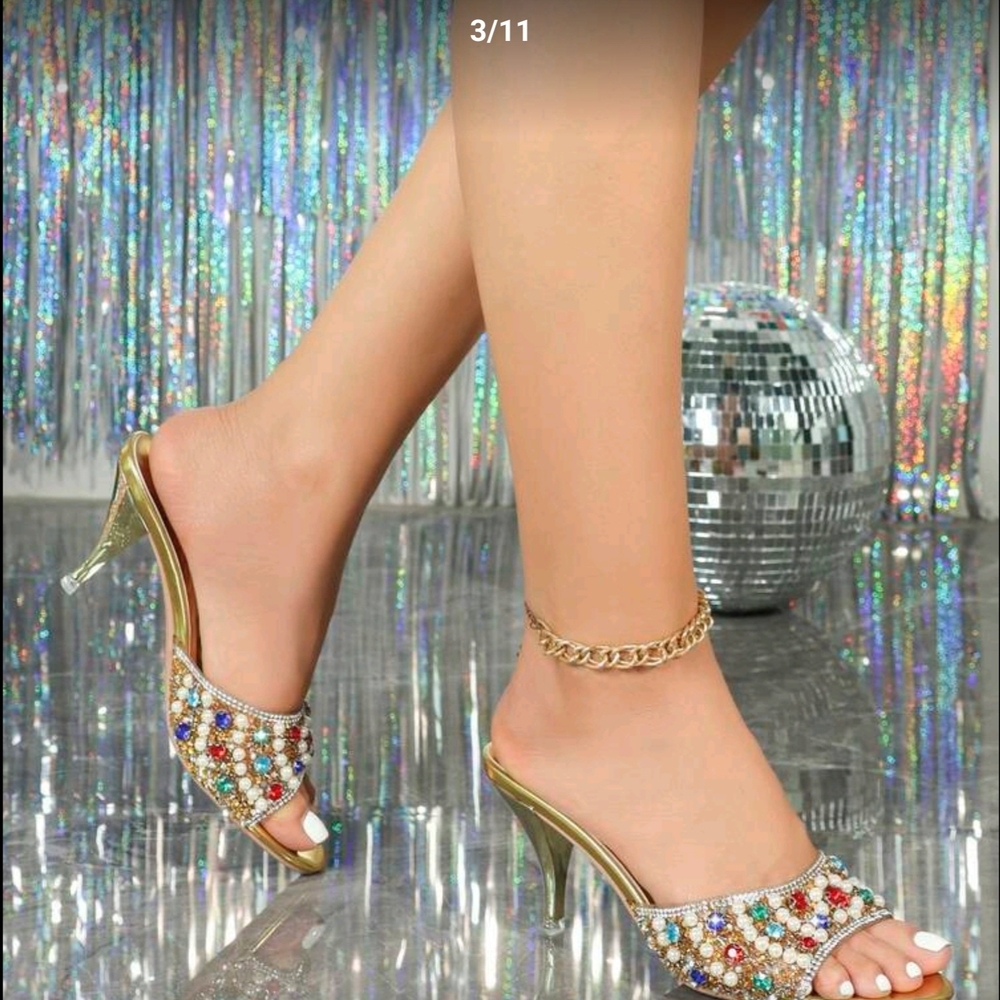Elegant Multicolor Embellished Heels